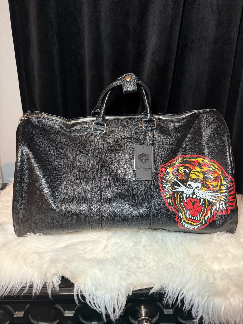 Ed Hardy Roaring Tiger Black Duffle Bag